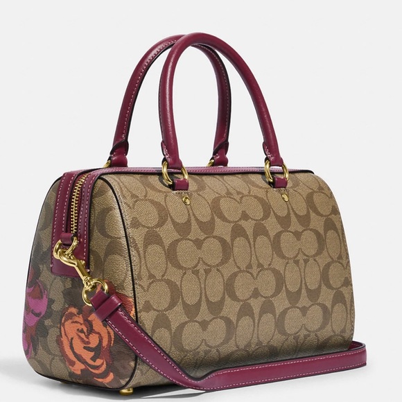 NWT Coach Rowan Satchel In Signature Canvas With Jumbo Floral Print - Picture 11 of 12
